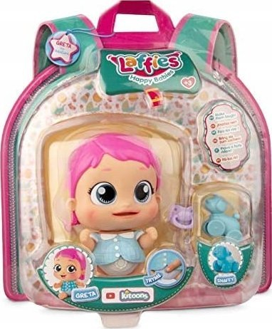 Lodër kukull IMC Toys Laffies Greta 92174, bebe interaktive, flokë rozë, me ngjyra