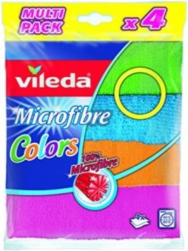 Lecka mikrofibre Vileda, 4 copë, me ngjyra