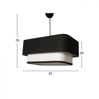 Llambë tavani metal+pëlhurë 35×20×70 cm (HM7374.01)