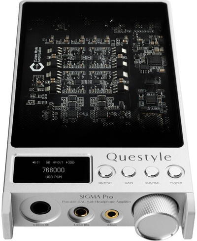 Портабилен DAC со засилувач за слушалки Questyle Sigma Pro, USB Bluetooth, сребрен