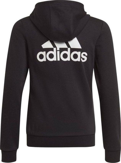 Xhaketë sportive Adidas Essentials, me kapuç, me zinxhir komplet, e zezë