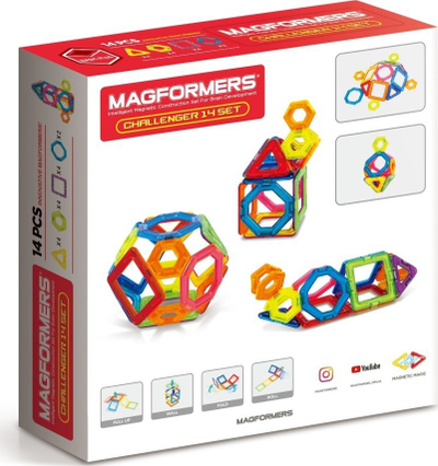 Set ndërtimi magnetik Magformers Challenger, 14 pjesë, shumëngjyrëshe