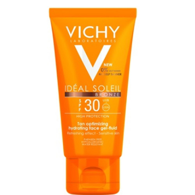Gel për fytyrë Vichy SPF 30 Ideal Soleil (Bronze Gel-Fluid) 50 ml