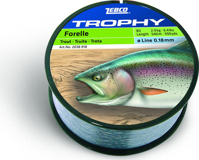 Fije për peshkim Zebco Ø0.20mm Trophy, 540m, 3.6kg