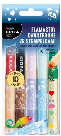 Markerë me stampë KIDEA 2-Sided, 10 ngjyra