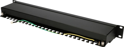 Patch panel Extralink CAT5E STP V2, 24 porta, 1U, i zi