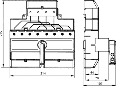 Çelës rrjet gjenerator Spamel PRZK-4160W02, 160A, 4 pole, me dorezë të zezë