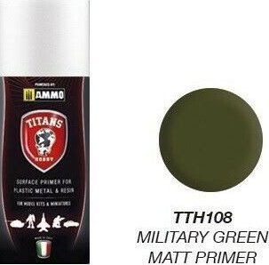 Sпреј прајмер за модели Ammo by Mig Titans Hobby 108, 400 ml, мат воена зелена