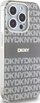 Mbulesë telefoni DKNY Repeat Pattern Tonal Stripe MagSafe për iPhone 15 Pro, PC TPU, beige
