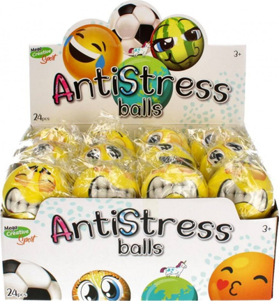 Top antistres Mega Creative Smiley Face, formë topi, i verdhë