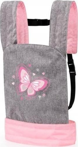 Mbajtëse për kukulla Bayer Design EasyCarry 62233AA, përpara dhe mbrapa, 46 cm, gri rozë me flutura