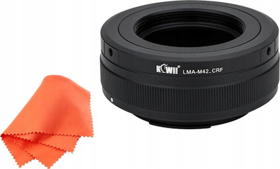 Unazë adapteri JJC KIWI LMA M42 CRF, M42 në Canon RF, fokus me dorë, e zezë