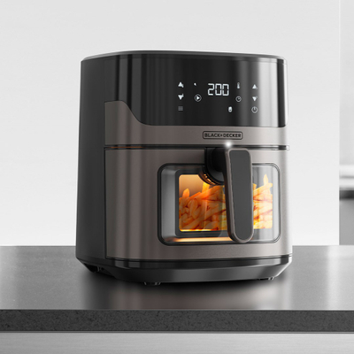 Fritezë Black+Decker BXAF6500E, kapacitet familjar, temperaturë e rregullueshme, e bardhë