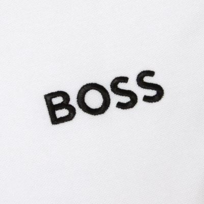 Поло кошула Boss Paddy Pro Natural, еластичен памук, бела