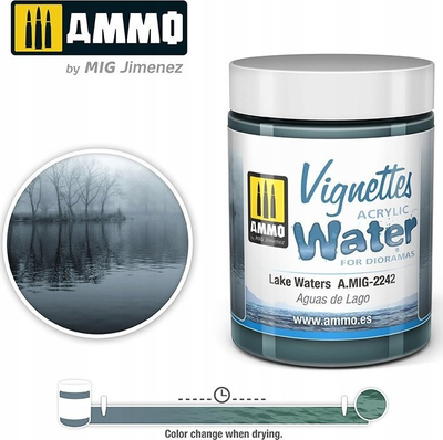 Xhel akrilik për diorama Ammo Mig 2242 Lake Waters, 100ml, ngjyrë ujë liqeni