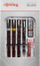 Сет технички пенкала Rotring Isograph College, 0.25mm, 0.35mm, 0.5mm, црвен