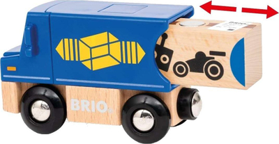 Lodër kamion druri BRIO World Delivery Truck, për fëmijë 3+, i kaltër