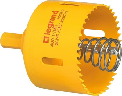 Sharrë rrethore Legrand BATIBOX 080067, 67mm, për gips karton, e verdhë