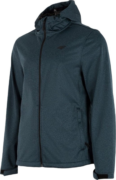 Xhaketë softshell për burra 4F H4Z22 SFM350, NeoDry 5000, me kapuç, blu e errët melange
