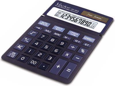 Kalkulator Casio VECTOR KAV CD-1181II, funksion CHECK & CORRECT, ekran i rregullueshëm
