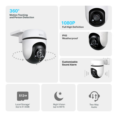 TP-Link Tapo C500 - Outdoor Pan/Tilt Security WiFi Camera, White