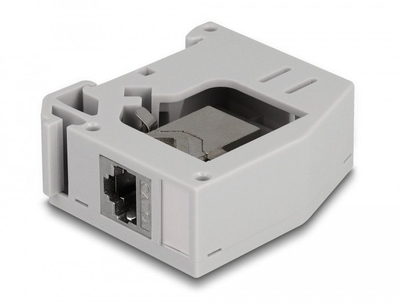 Adapter DIN rail Delock me Keystone RJ 45, CAT 6a, gri
