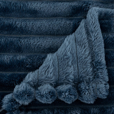 Mbulesë shtrati Atmosphera Astbox, 130 x 170 cm, me vija, blu e errët