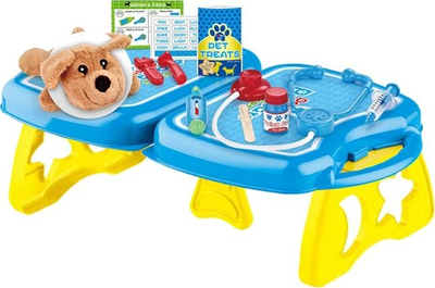 Set veteriner për kalamoj Woopie Deluxe PetCare, 18 copa, me qenush lodër, shumëngjyrësh