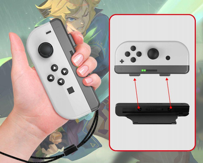 Dorezë lojërash JYS për Nintendo Switch Joy-Con, komplet 2 copë, e zezë