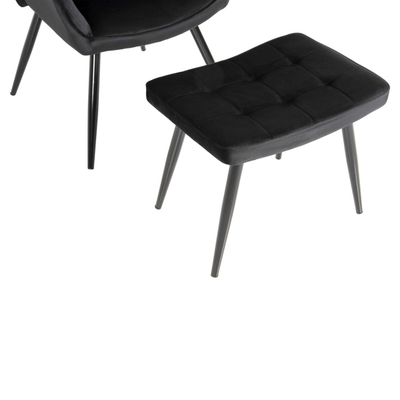 Kolltuk me stol këmbësh Crawley 70x57x103Hcm (HM8918.04), zezë