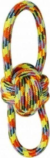 Lodër me litar për qen Duvo+ Beach Ball, 35x10.5cm, me 2 doreza, shumëngjyrëshe
