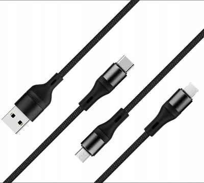 Kabllo USB N939B, USB C në microUSB, 1.2 m, e zezë