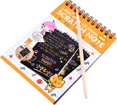 Fletore kreative Rainbow Scratch off me stylus ZA3913, format A6, për kalamaj