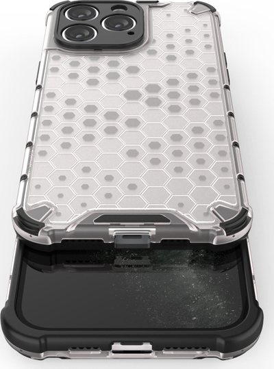 Mbulesë telefoni Hurtel Honeycomb për iPhone 14 Pro, hibride e fortë, e tejdukshme