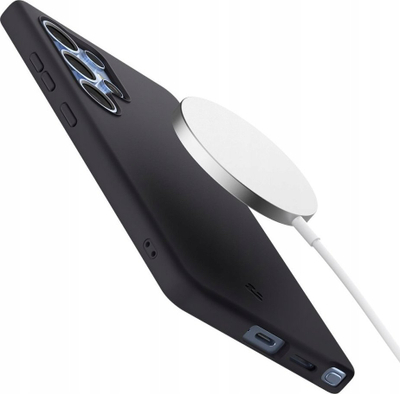 Mbrojtëse telefoni Spigen Silicone Fit MagSafe për Samsung Galaxy S25 Ultra, silikoni, e zezë