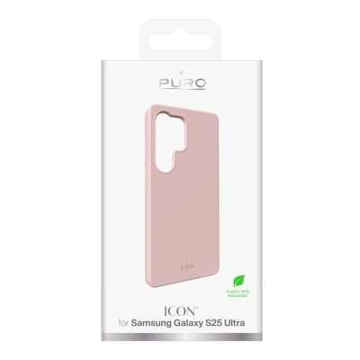 Kapotë mbrojtëse Puro Silicone Cover për Samsung Galaxy S25 Ultra, silikon, shkon me karikim wireless, rozë