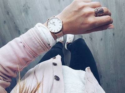 Orë dore Cluse La Bohème Mesh Rose Gold/White