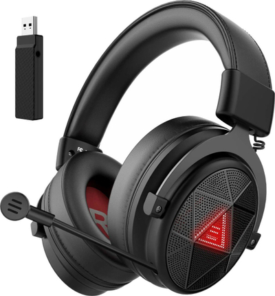 Kufje gaming Eksa E910, wireless 5.8 GHz, audio 7.1, të zeza