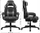 Karrige gaming rrotulluese Songmics, me mbajtëse këmbësh, jastëkë ergonomikë, e zezë me gri