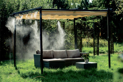 Sistem ujitje Water Curtain 15m, perde mjegulle për tarracë e kopsht, gri