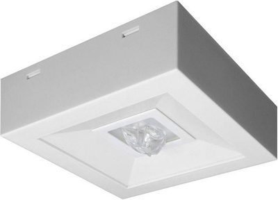 Емергентна таванска ламба AWEX LOVATO N ECO LED, 3W, 1 час, бела
