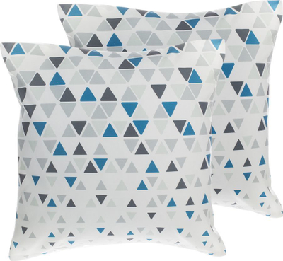 Set jastëkësh dekorativë CLEOME, 45x45 cm, model gjeometrik, e bardhë gri blu
