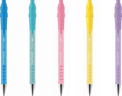 Set stilolapsash Papermate Flexgrip me kapse klik, majë mesatare, bojë blu, set 5 copë