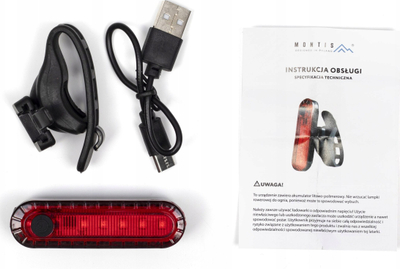Задно светло за велосипед Rear Red, полнење преку USB C, црвено