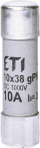 Siguresë fotovoltaike cilindrike ETI CH10x38 gPV, 10A, 1000V DC, 40 copa në paketë