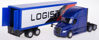 Lodër kamion Welly Freightliner Cascadia, model 1:64, metal dhe plastikë, blu