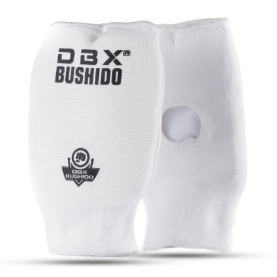 Mbrojtëse duarsh karate DBX Bushido DBX KM White, elastike, të bardha