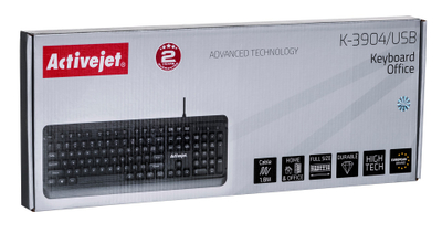 Tastierë Activejet K-3904, USB, 104 taste, e zezë