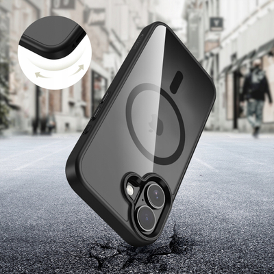Mbulesë telefoni Tech-Protect MagMat MagSafe për iPhone 17, transparente, e zezë