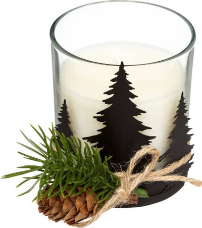 Qiri i parfumuar Atmosphera Christmas, 8.4 cm, me kokrra pishe si dekor, i bardhë